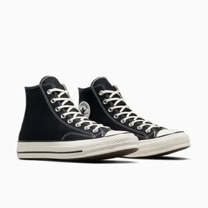 Converse Black High-Top Canvas Sneakers with White Trim